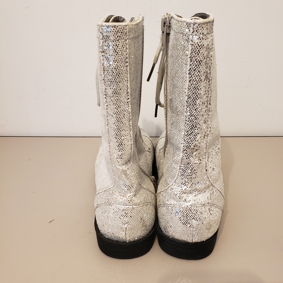 LIKE NEW BALERA SEQUIN ZIP UP SIDE COMBAT BOOTS 25.00 SIZE 7 OFFER - Picture 4 of 8